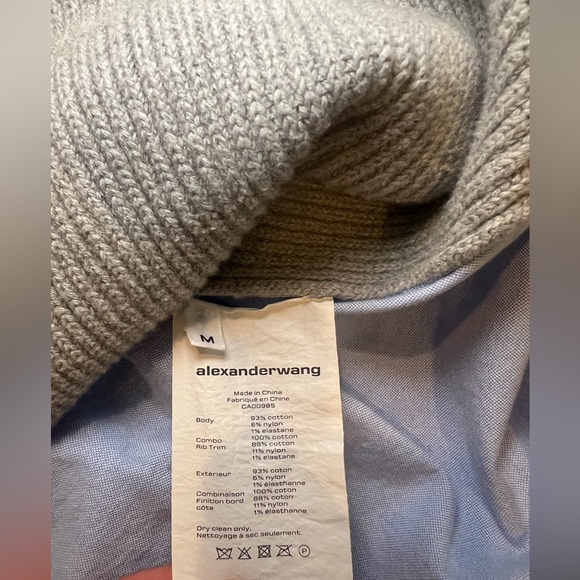 Alexander Wang Light Gray V-Neck Sweater - Picture 4 of 7